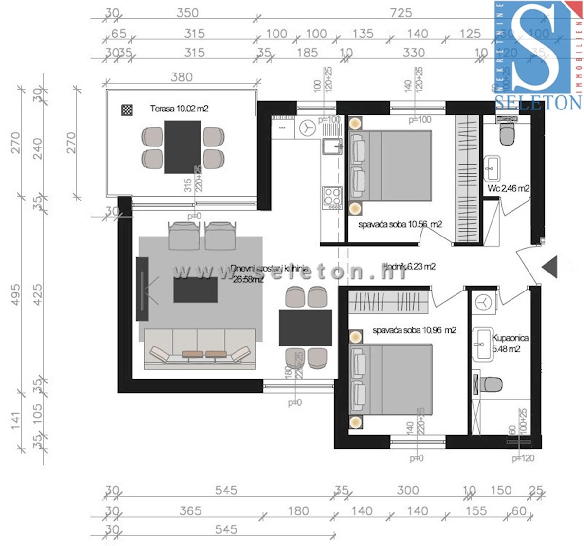 Nuovo appartamento di 67 m2 con vista mare, ASCENSORE, 2 posti auto