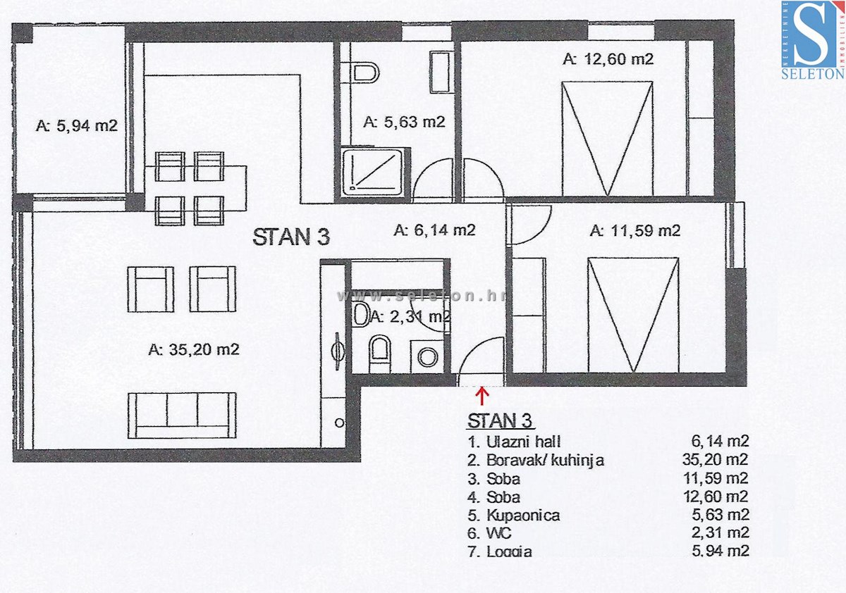 Moderno appartamento a Poreč-Parenzo di 78 m2 con garage, a soli 200 m dal mare/spiaggia e 300 m dal centro