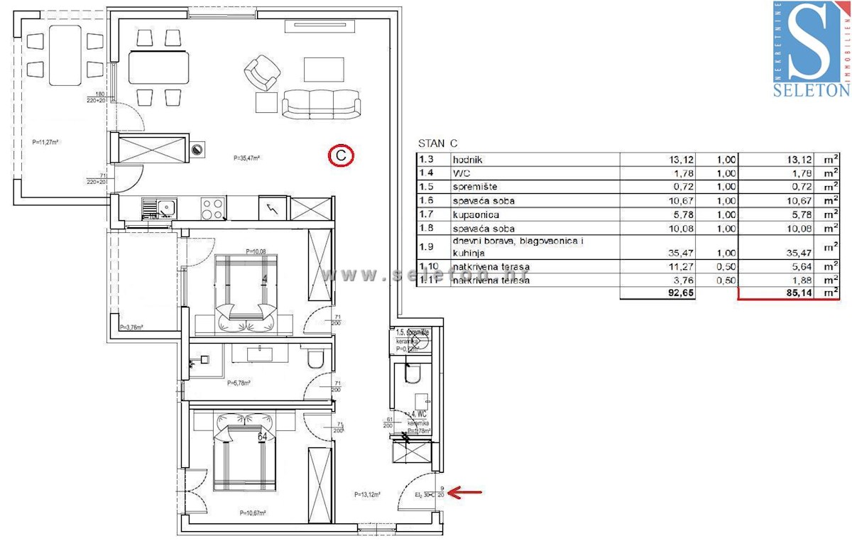 Poreč-Parenzo, appartamento in costruzione di 85 m2, 1° piano, a circa 800 m dal mare (in linea d'aria)