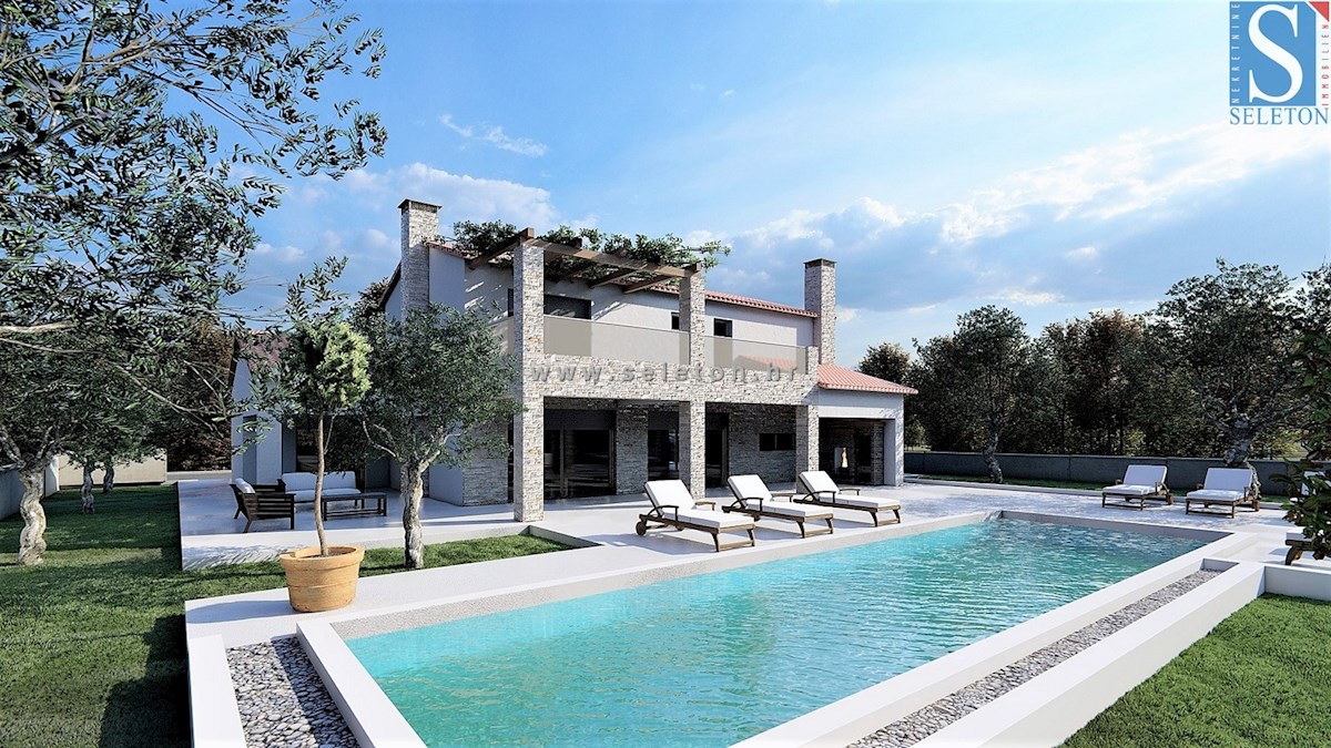 Casa indipendente di 240 m2 con vista mare, piscina e garage vicino a Parenzo - in costruzione