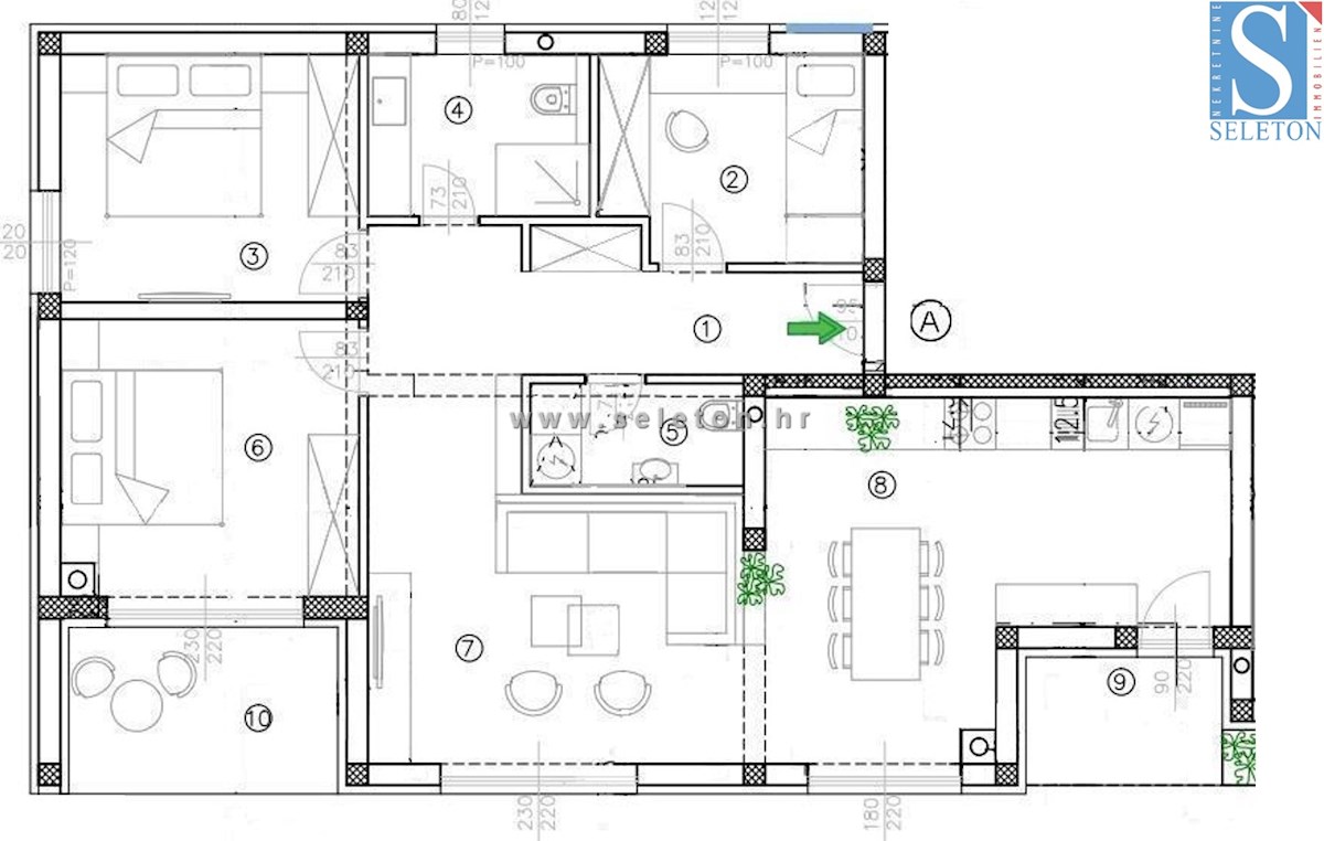 Poreč-Parenzo - appartamento in costruzione di 88 m2 con giardino, due posti auto