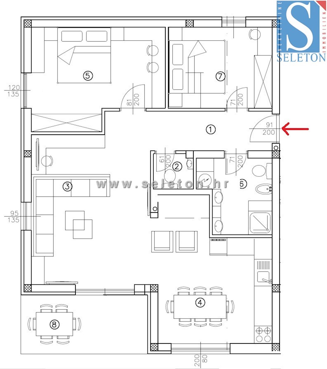 Nuovo appartamento a Poreč-Parenzo di 80 m2, parzialmente arredato, riscaldamento a pavimento