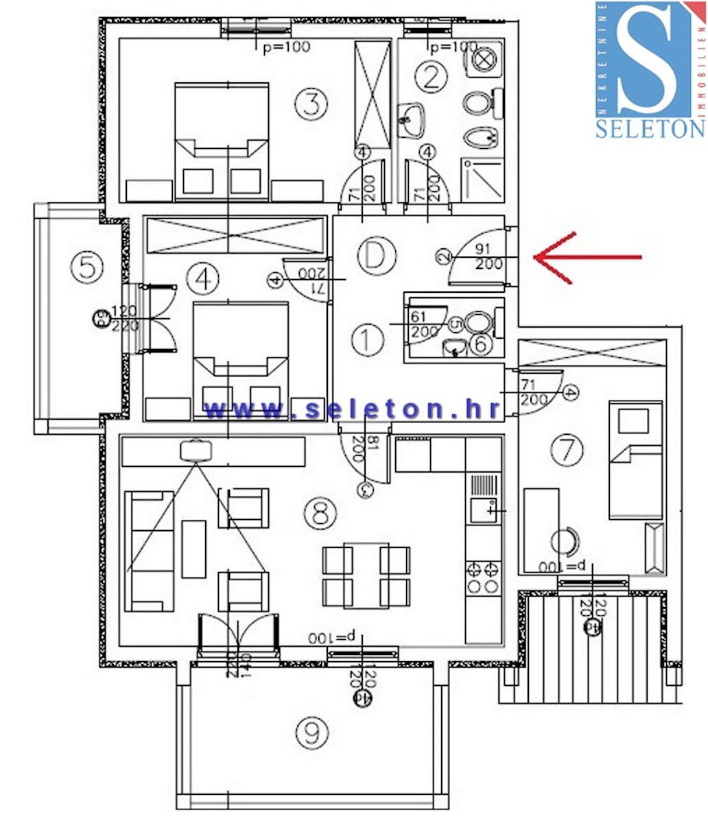 Nuovo Appartamento vicino a Parenzo di 82 m2 con vista mare