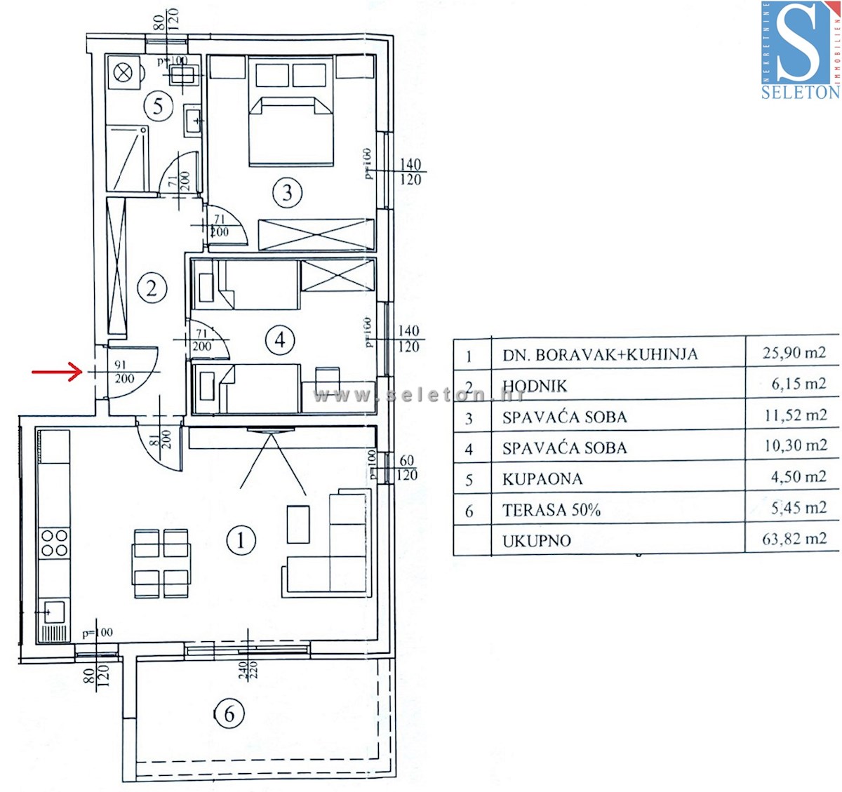 Nuovo appartamento di 68 m2 nelle vicinanze di Poreč-Parenzo, 1° piano