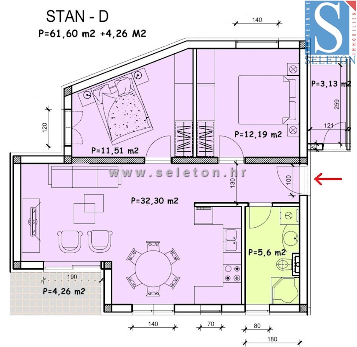 Nuovo appartamento di 66 m2 a Poreč-Parenzo, 1° piano - in costruzione