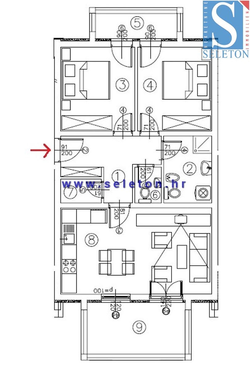 Nuovo appartamento nelle vicinanze di Poreč-Parenzo di 72 m2 con giardino di 170 m2