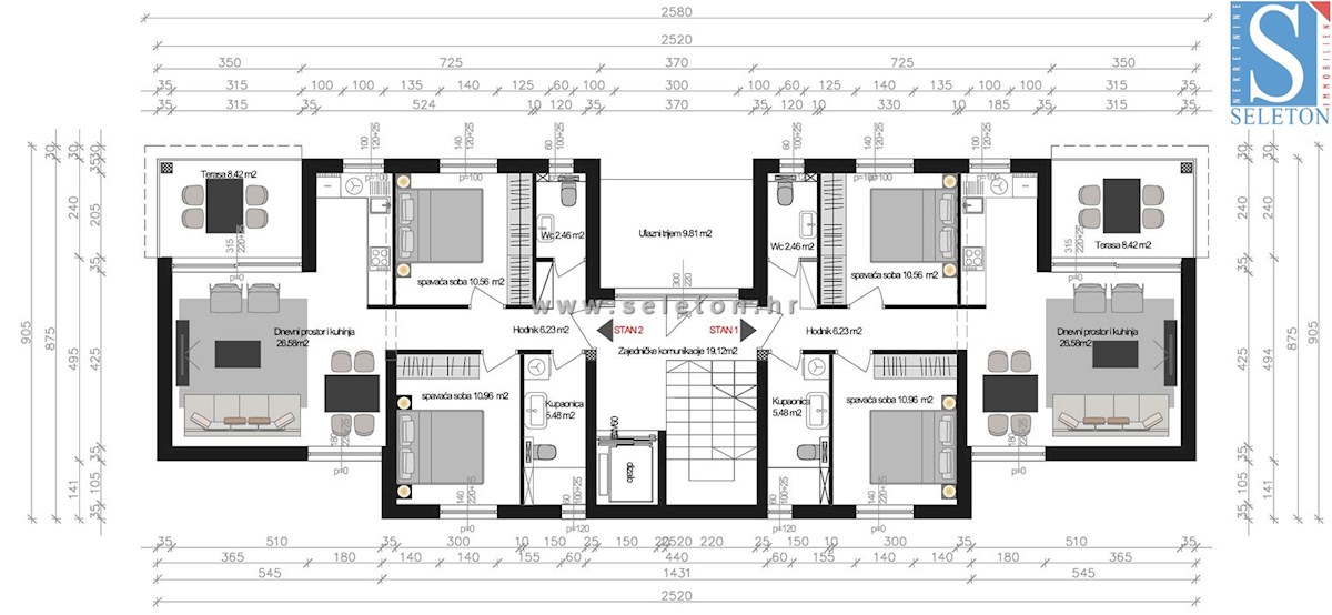 Istria, Poreč, nuovo appartamento di 67 m2 con giardino privato di 180 m2, 2 posti auto, cantina