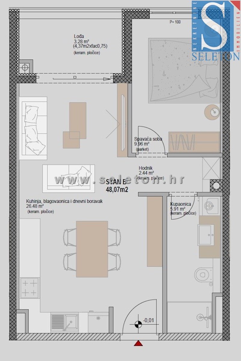 Istria, Poreč-Parenzo, appartamento di 48 m2 in un moderno edificio di nuova costruzione