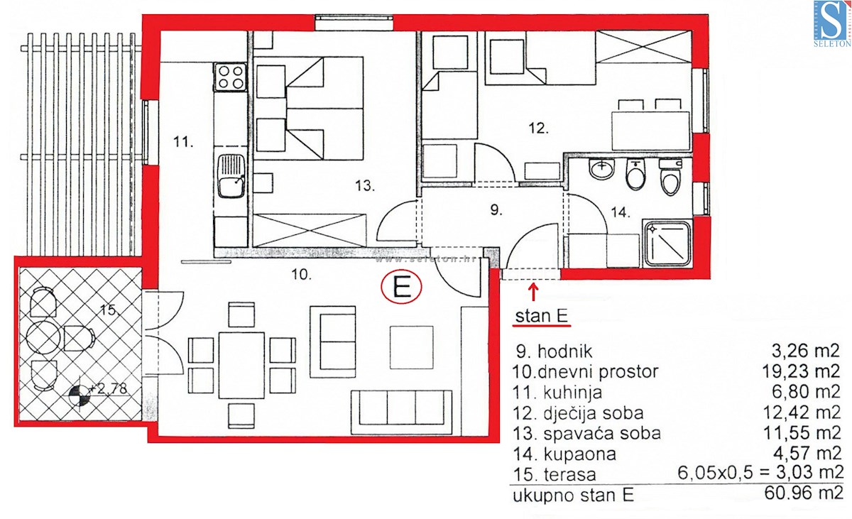 Appartamento ammobiliato di 61 m2 + GALLERIA nelle vicinanze di Poreč-Parenzo, a 5 km dal centro