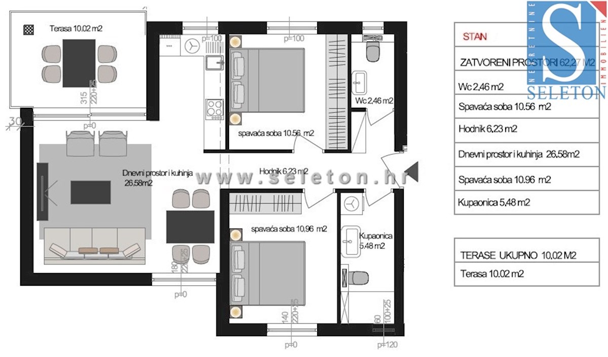 Nuovo appartamento di 67 m2 con vista mare, ASCENSORE, 2 posti auto
