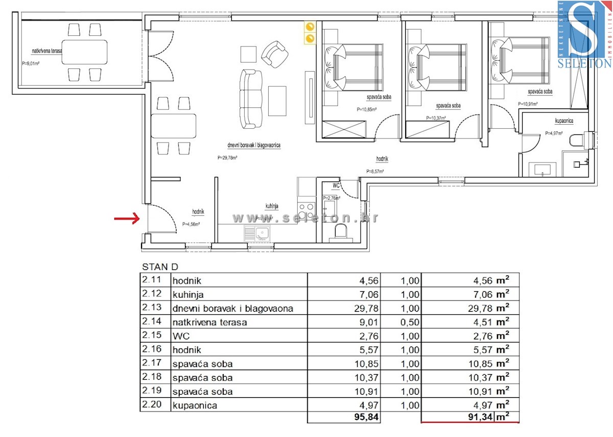 Poreč-Parenzo, nuovo appartamento di 91 m2, 1° piano, a circa 800 m dal mare (in linea d'aria)