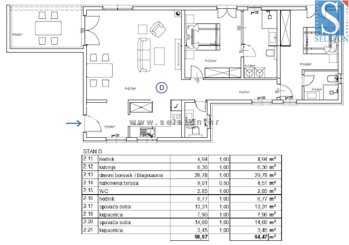 Poreč-Parenzo, appartamento in costruzione di 95 m2, 1° piano, a circa 800 m dal mare (in linea d'aria)