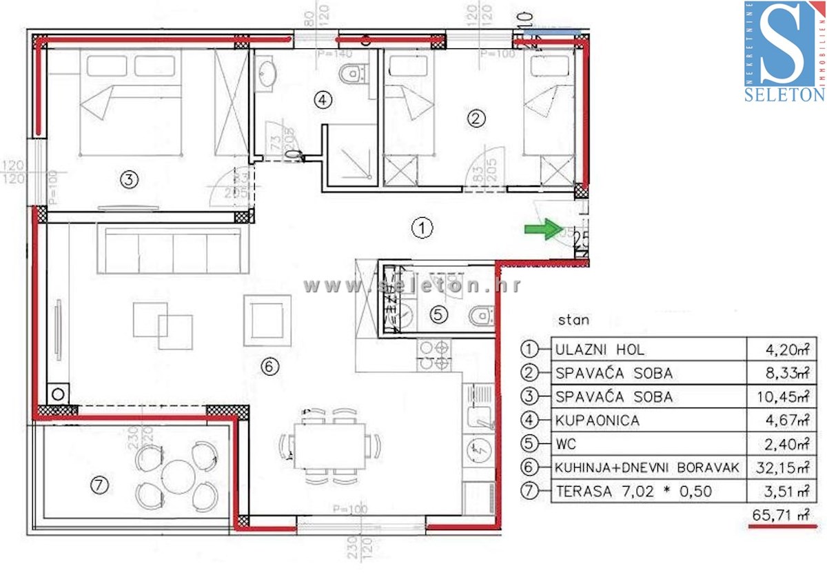 Poreč-Parenzo - appartamento in costruzione di 66 m2, 1° piano, 2 posti auto, ASCENSORE