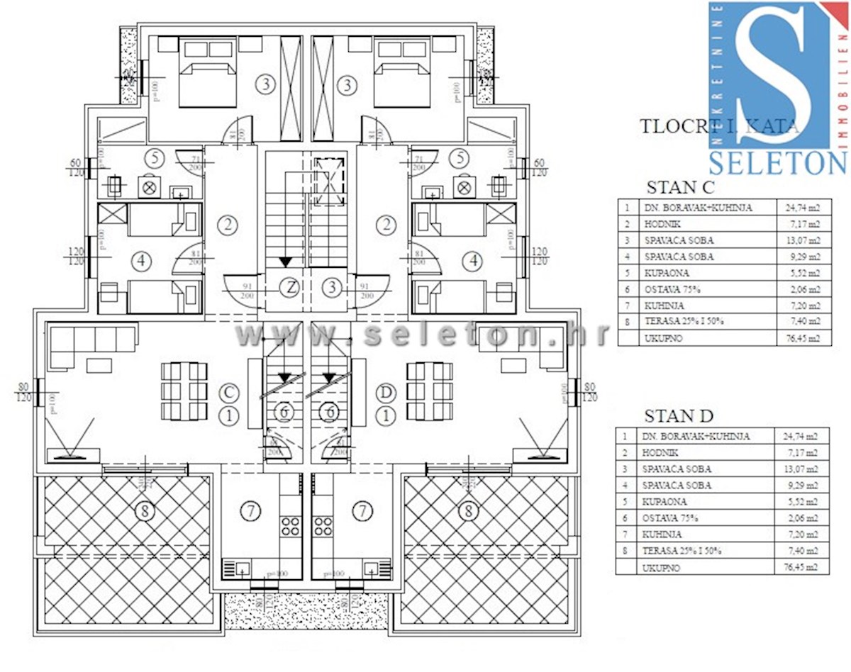 Appartamento su due piani di 122 m2 nelle vicinanze di Poreč-Parenzo con ampio terrazzo e vista mare