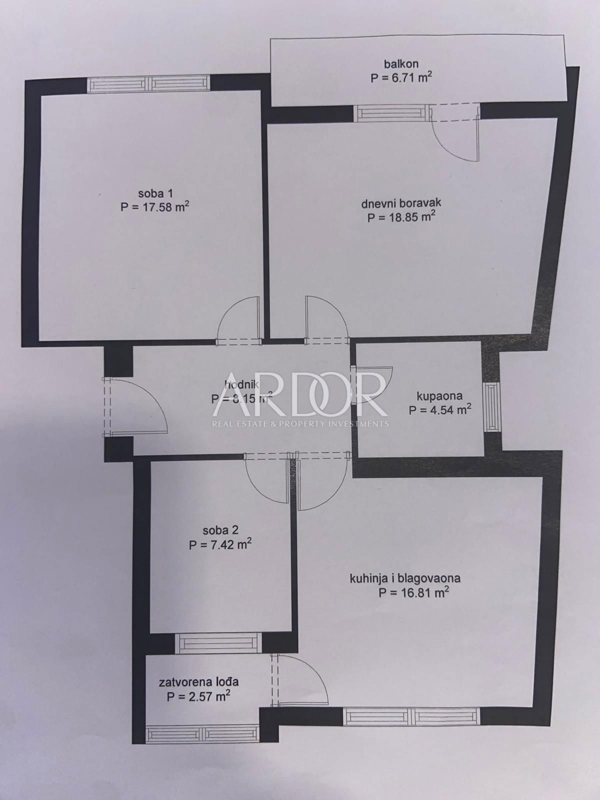 Appartamento Krnjevo, Rijeka, 80m2