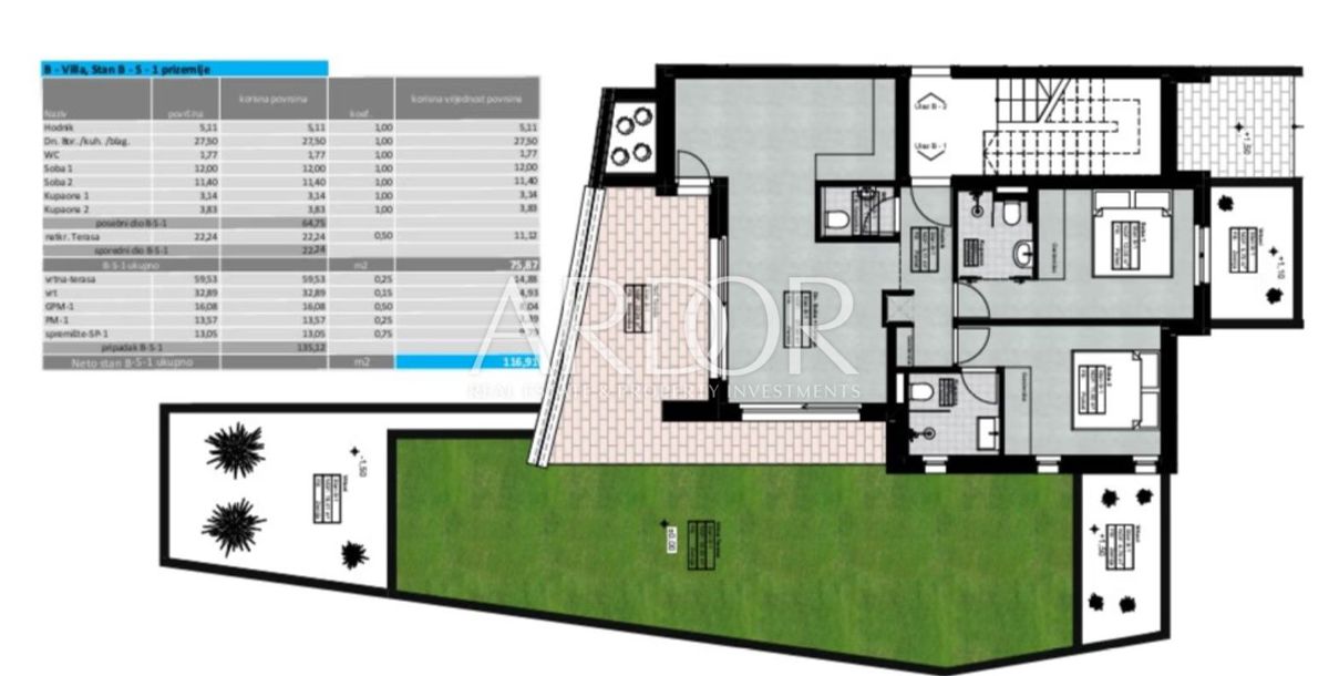 Appartamento Lovran, 117m2