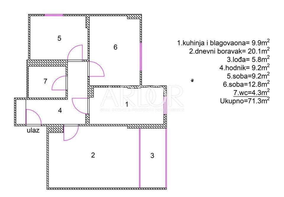 Appartamento Podmurvice, Rijeka, 68,37m2