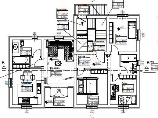 Appartamento Žegoti, Kastav, 106,48m2