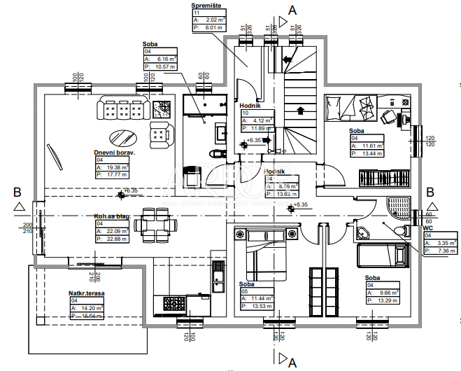 Appartamento Žegoti, Kastav, 106,48m2