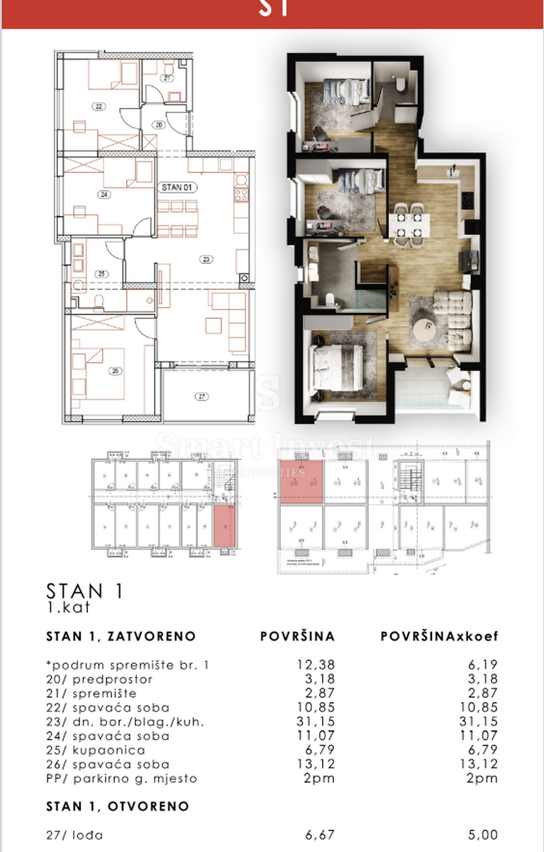 Appartamento Brestovice, Kastav, 98,08m2