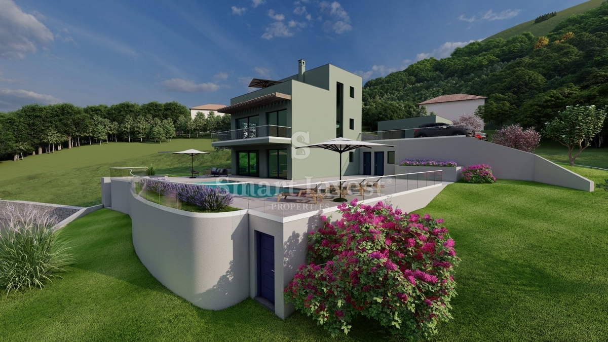 LAURANA - TULIŠEVICA, terreno di 1343 m2 con permesso di costruire