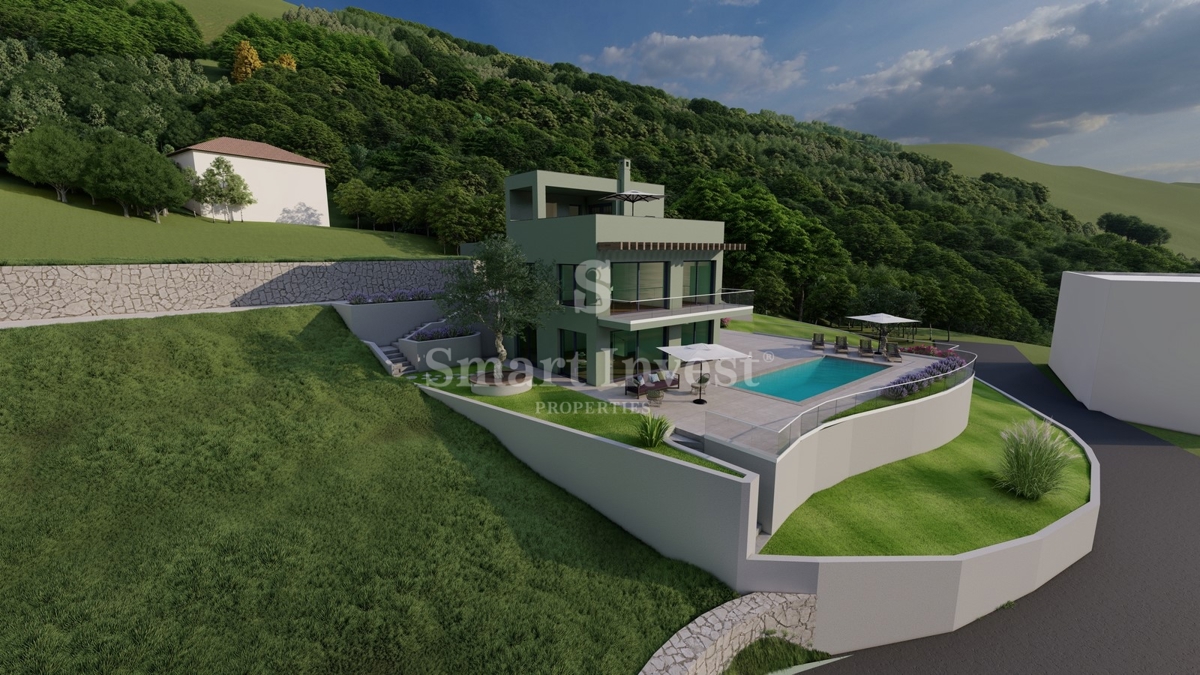 LAURANA - TULIŠEVICA, terreno di 1343 m2 con permesso di costruire