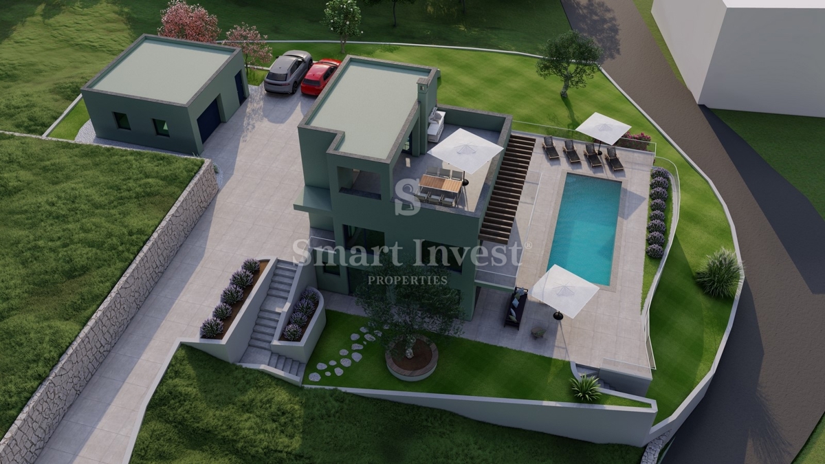 LAURANA - TULIŠEVICA, terreno di 1343 m2 con permesso di costruire