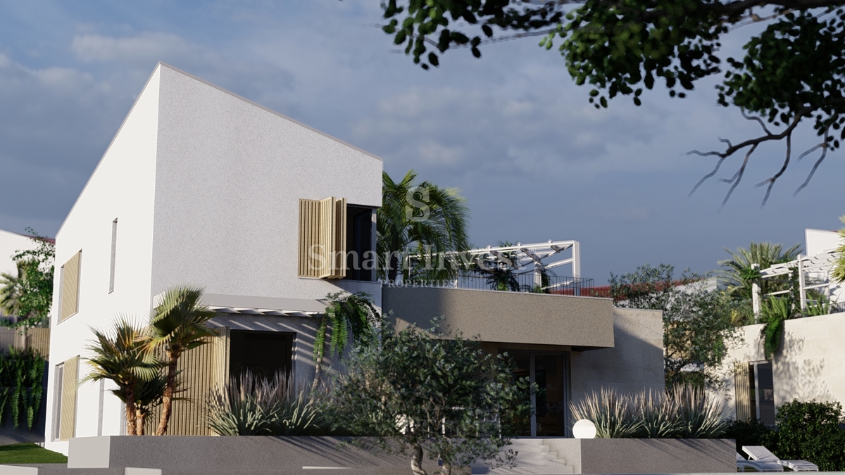 KRK - MALINSKA, villa moderna con piscina, palestra e vista mare (E)