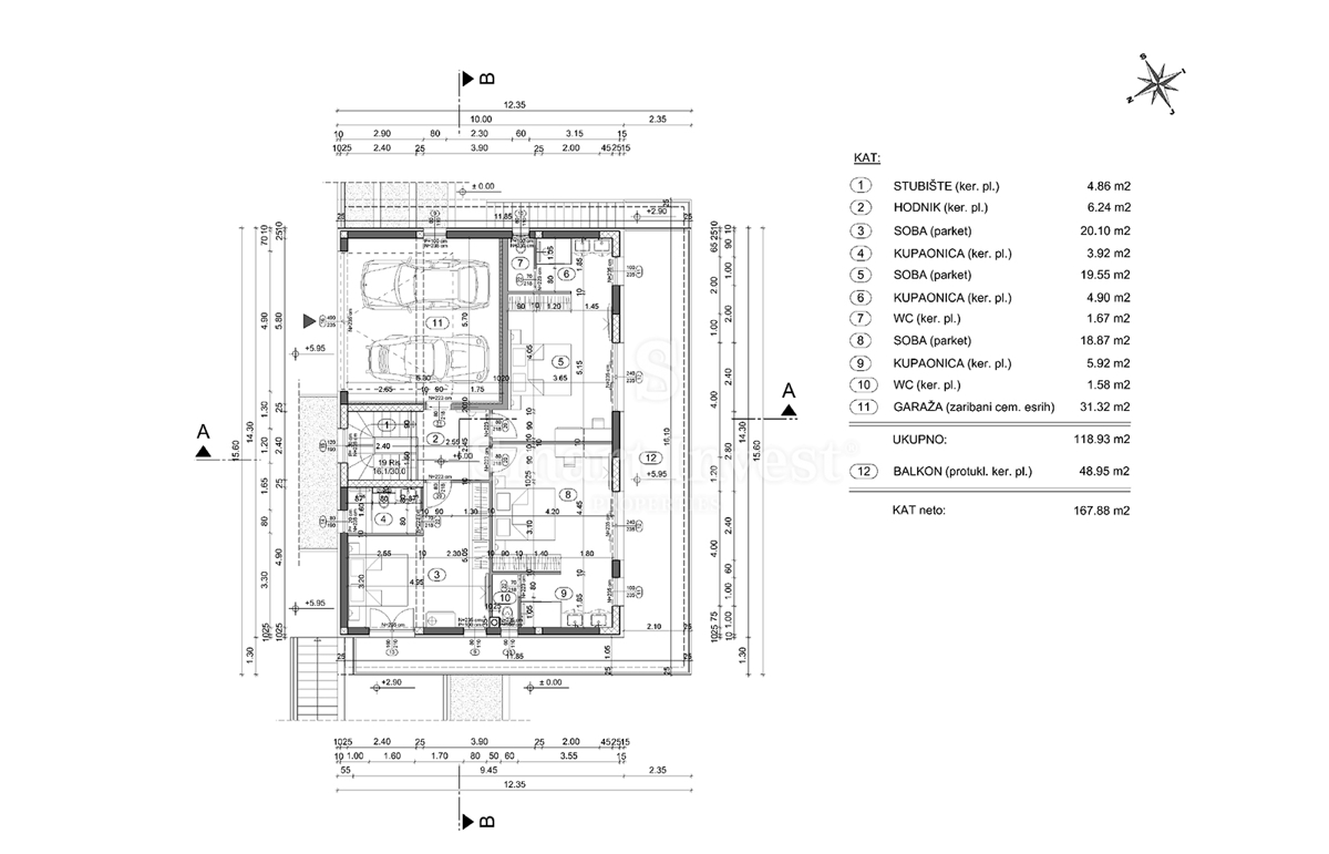 IČIĆI - POLJANE, terreno con permesso di costruzione per villa con piscina (A)