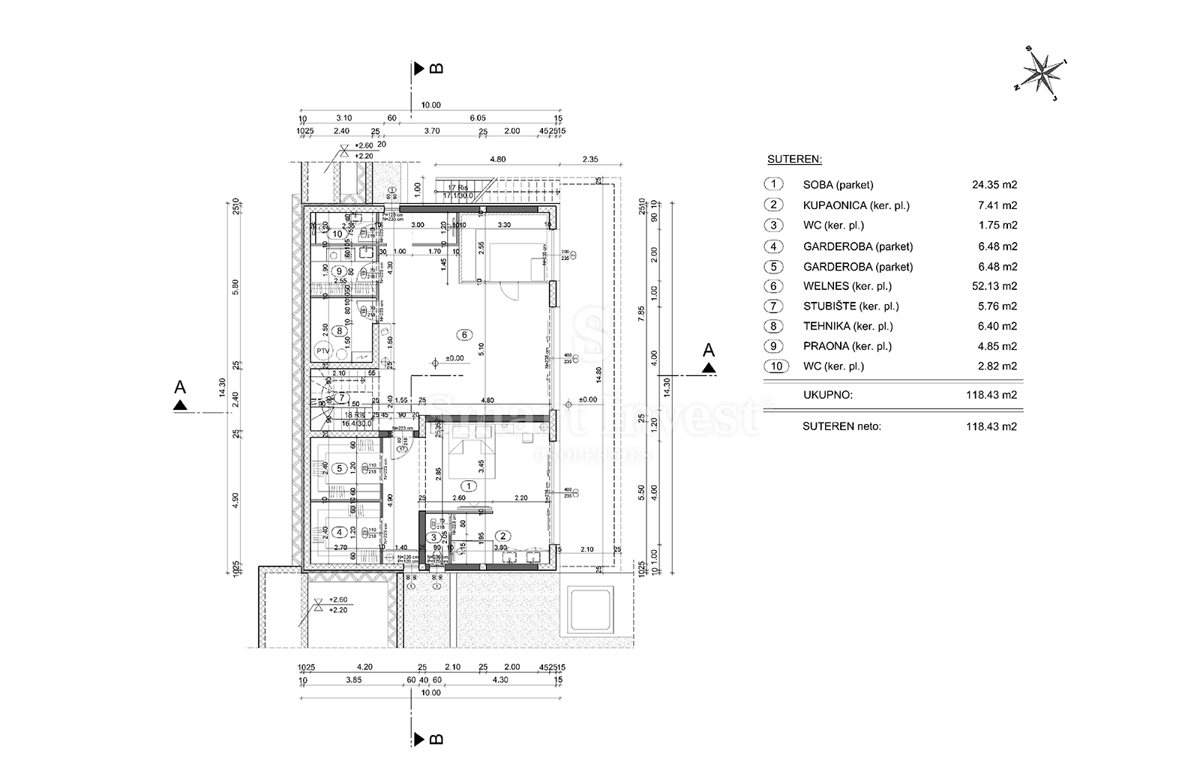 IČIĆI - POLJANE, terreno con permesso di costruzione per villa con piscina (A)