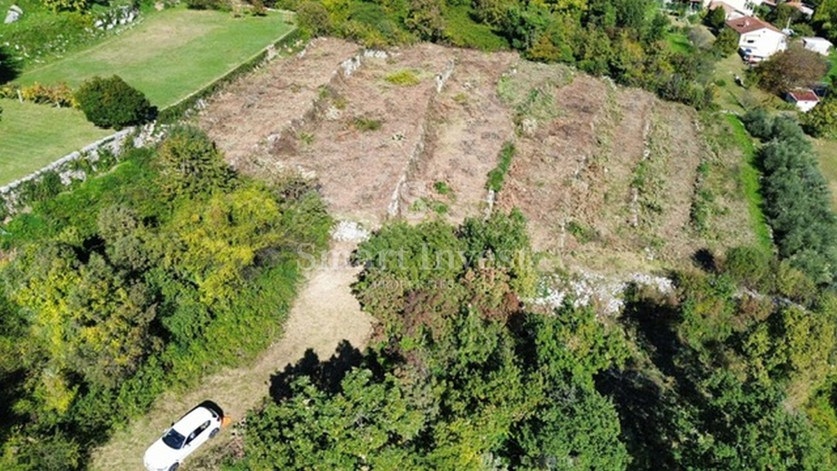 IČIĆI - POLJANE, terreno con permesso di costruzione per villa con piscina (A)