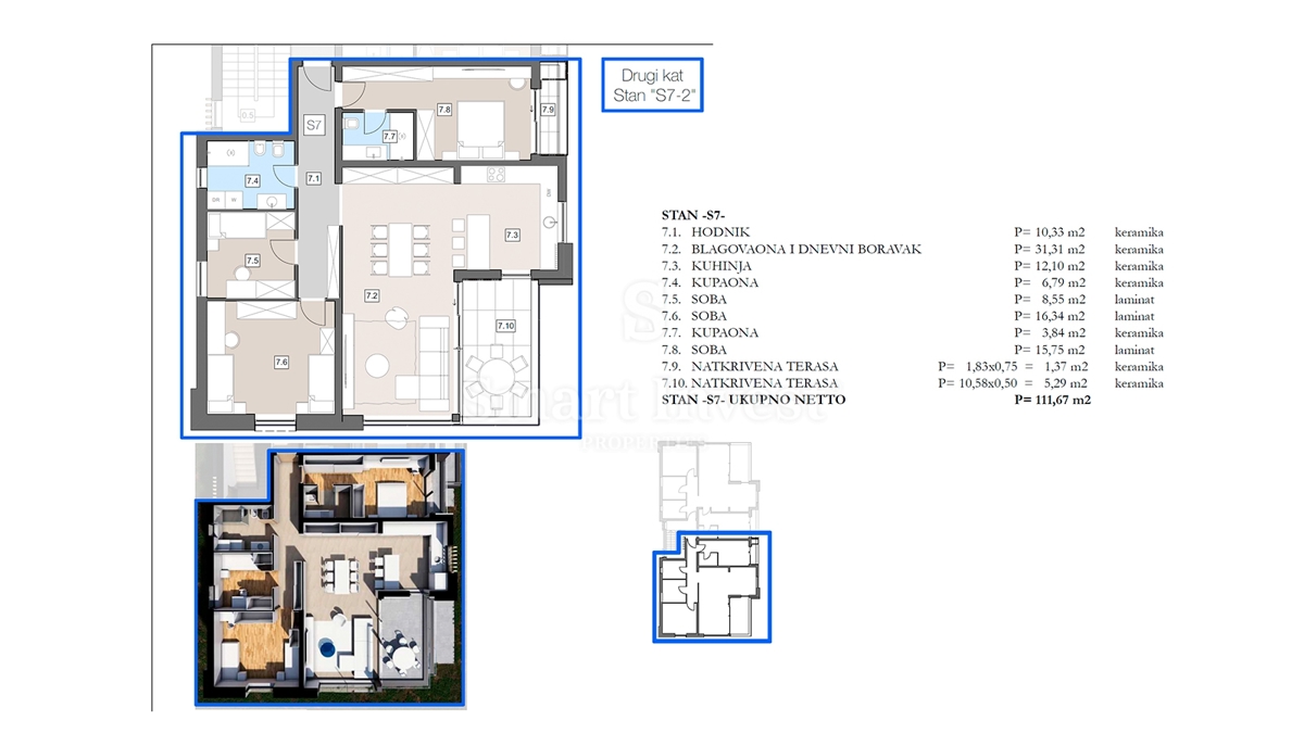 ISTRIA - LABIN, appartamento con terrazza in moderno edificio di nuova costruzione