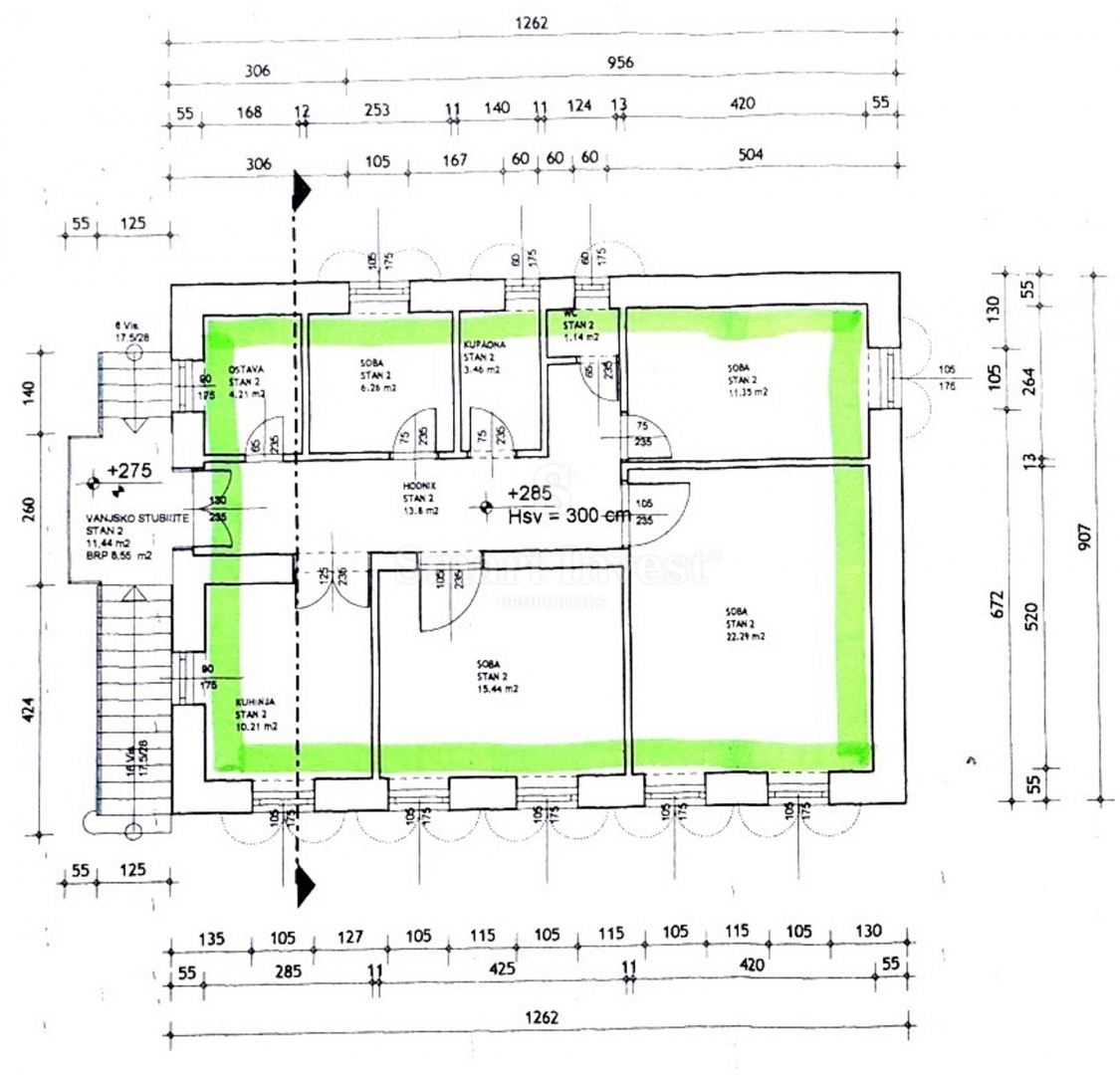 Appartamento Trsat, Rijeka, 89m2