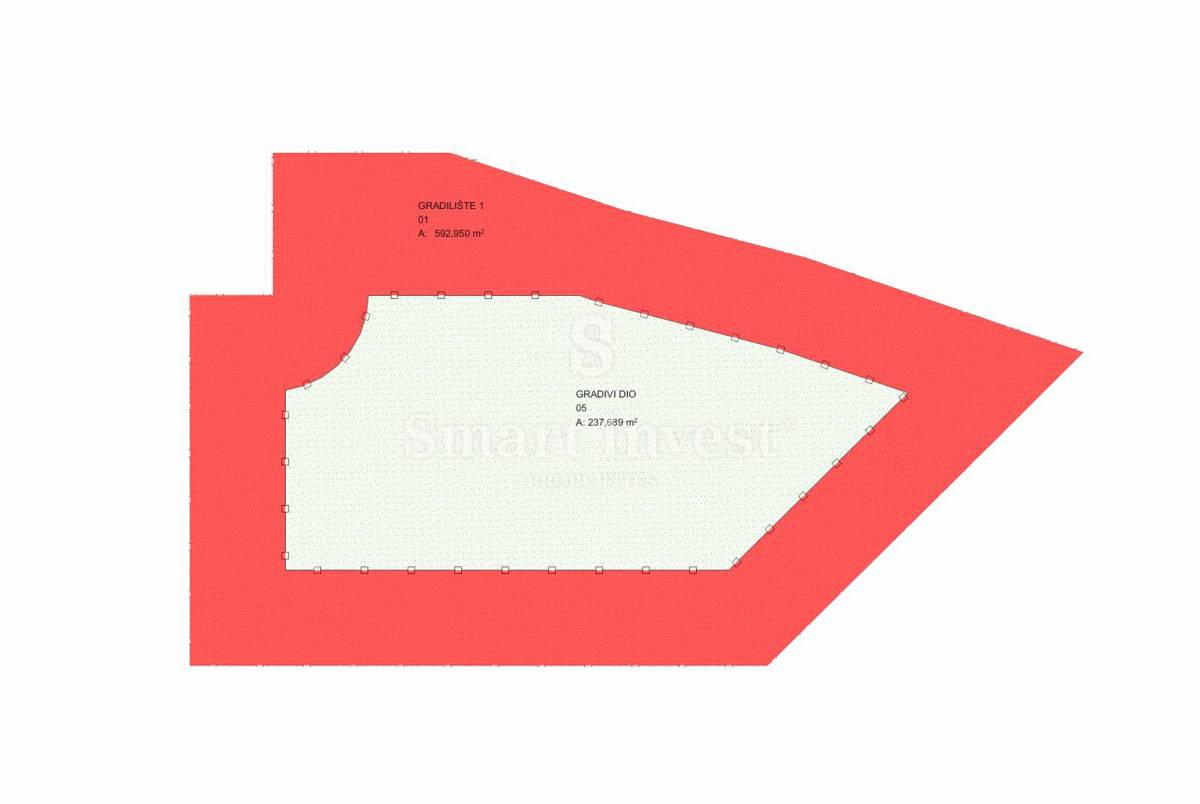 MOŠĆENIČKA DRAGA, land plot of 593 m2 for building a villa near the sea