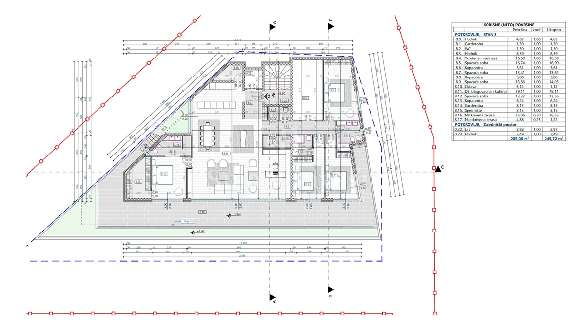 Terreno Opatija, 833m2