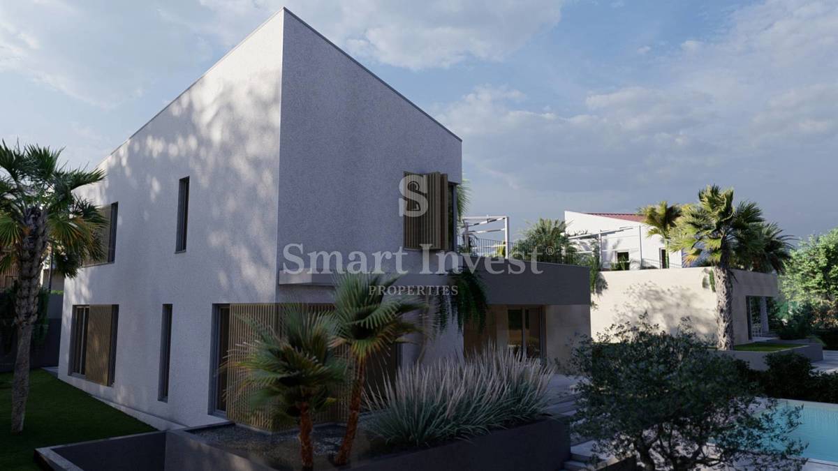 KRK - MALINSKA, villa moderna con piscina, palestra e vista mare