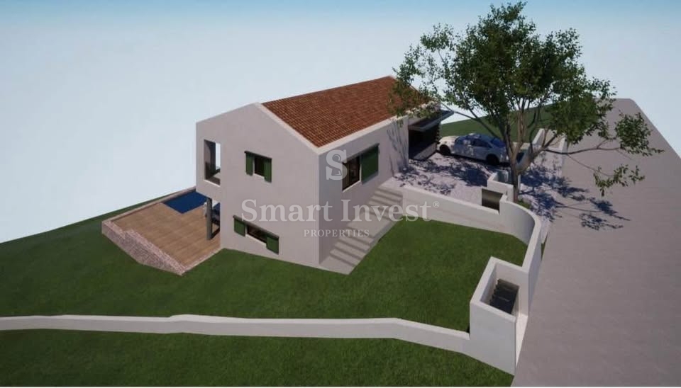 ISTRIA - SVETVINČENAT, terreno di 1215 m2 con permesso di costruire per una villa