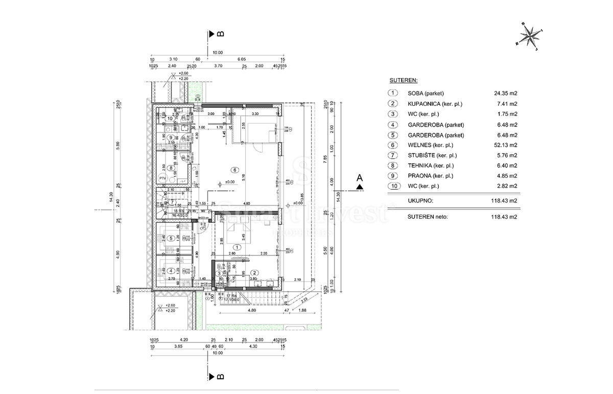 IČIĆI - POLJANE, terreno con permesso di costruzione per villa con piscina (A)
