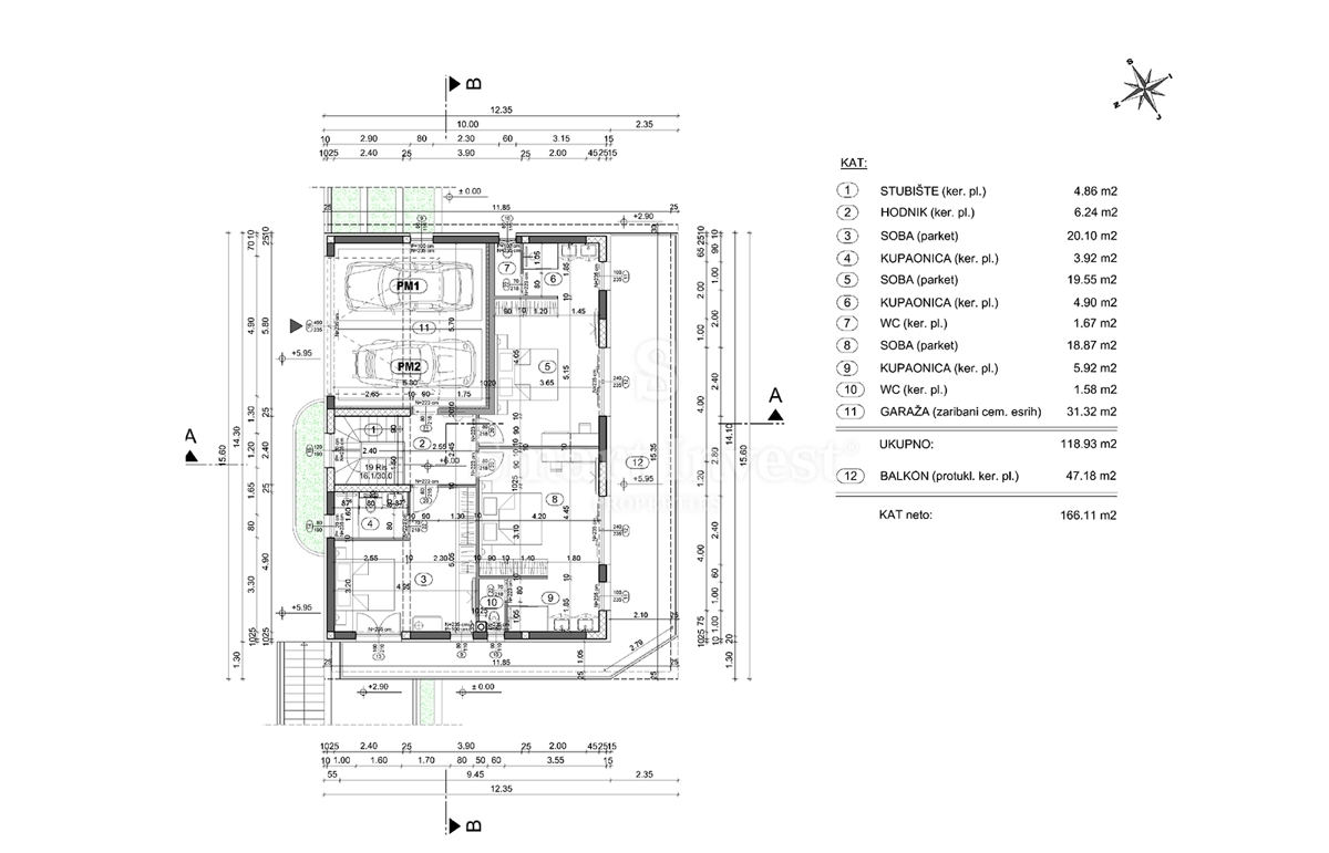 IČIĆI - POLJANE, terreno con permesso di costruzione per villa con piscina (A)