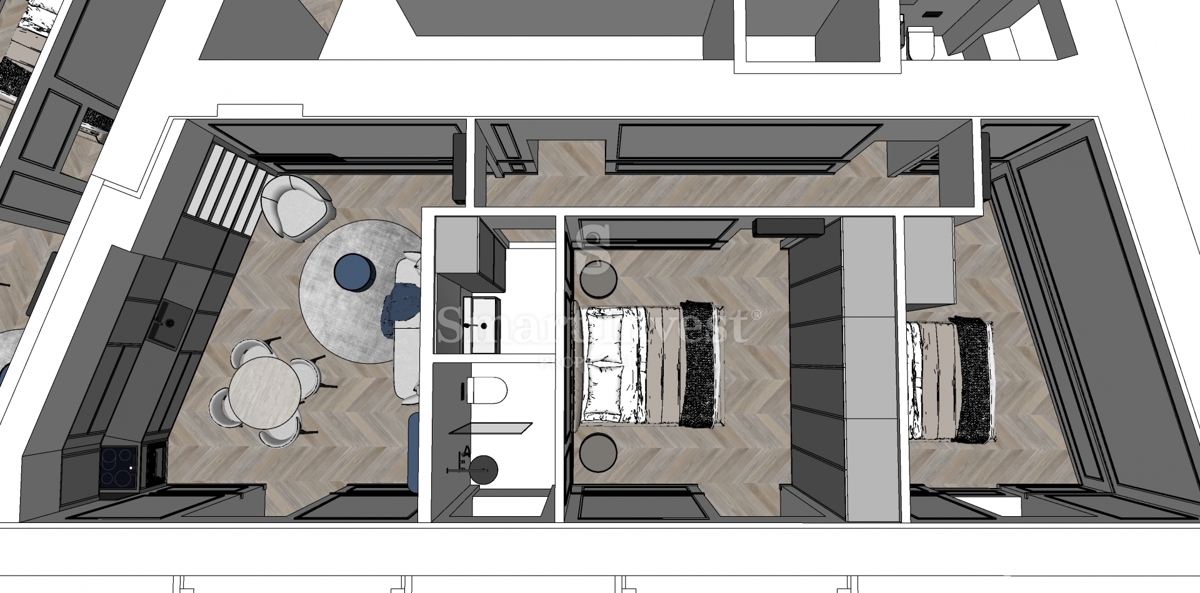 ABBAZIA, appartamento di lusso con balcone in un'antica villa vicino al mare