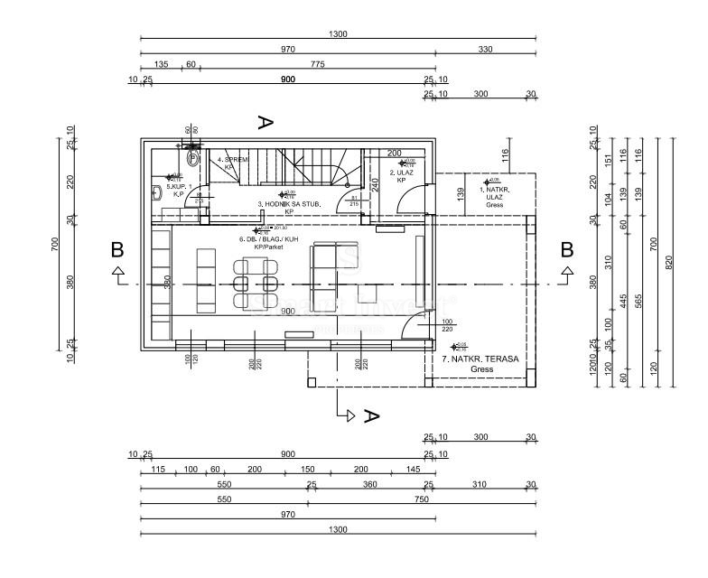 KASTAV, terreno con permesso di costruire per una casa
