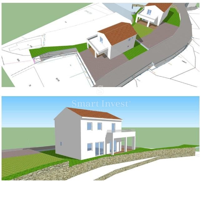KASTAV, terreno con permesso di costruire per una casa