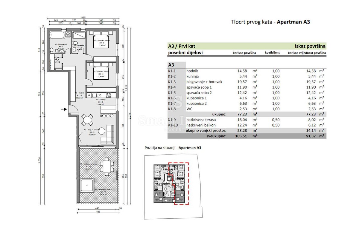 ABBAZIA, appartamento trilocale di lusso con vista mare e garage