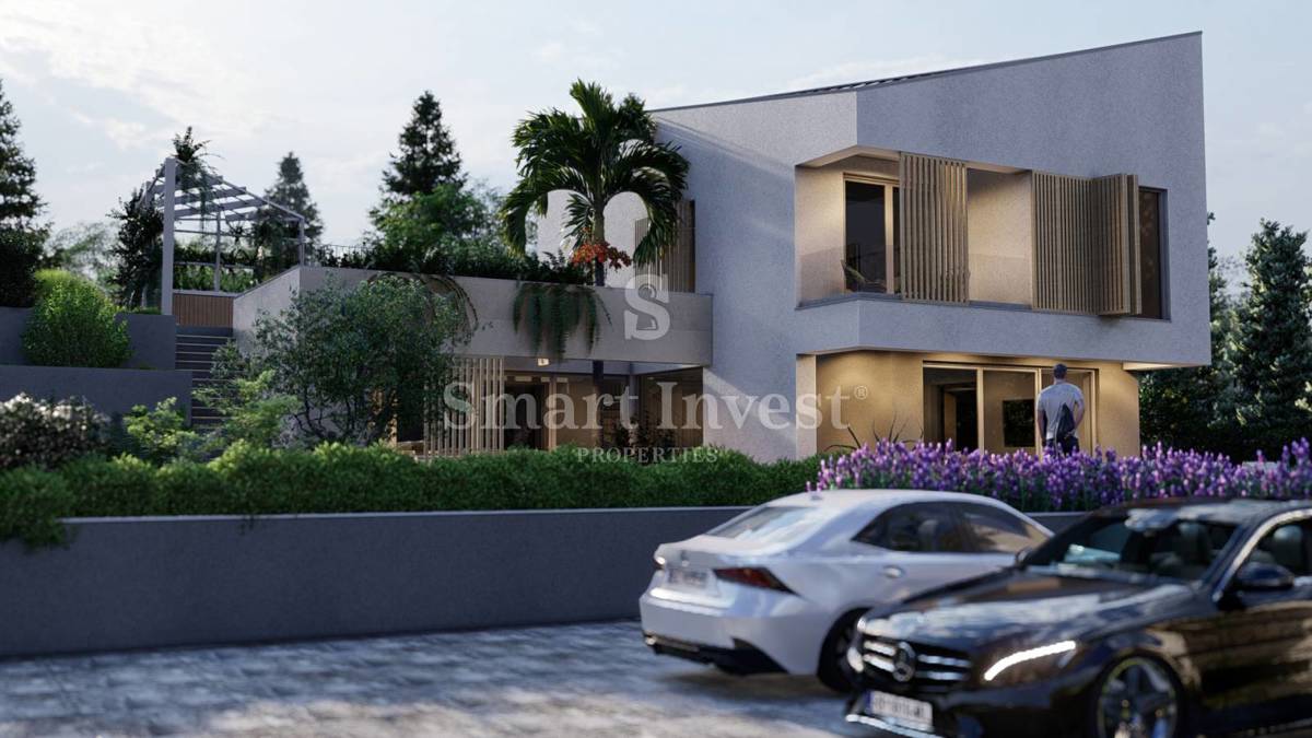 KRK - MALINSKA, villa moderna con piscina e vista mare