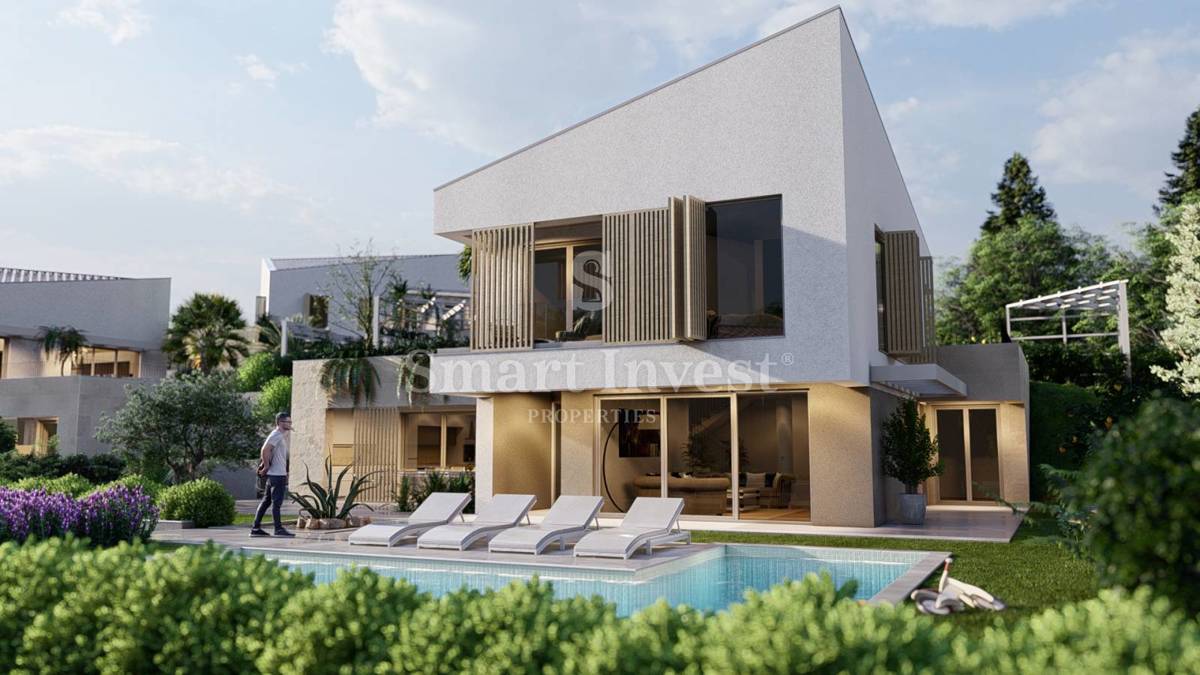 KRK - MALINSKA, villa moderna con piscina e vista mare