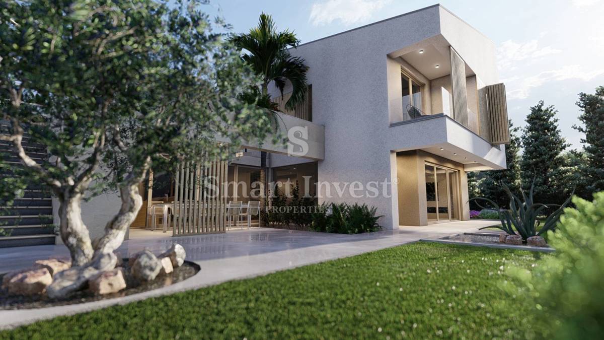 KRK - MALINSKA, villa moderna con piscina e vista mare