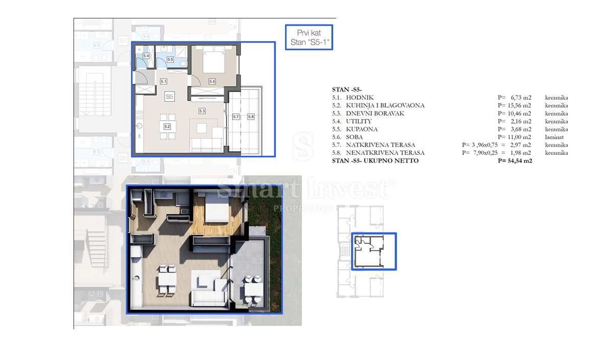 ISTRIA - LABIN, appartamento trilocale con terrazza in moderno edificio di nuova costruzione