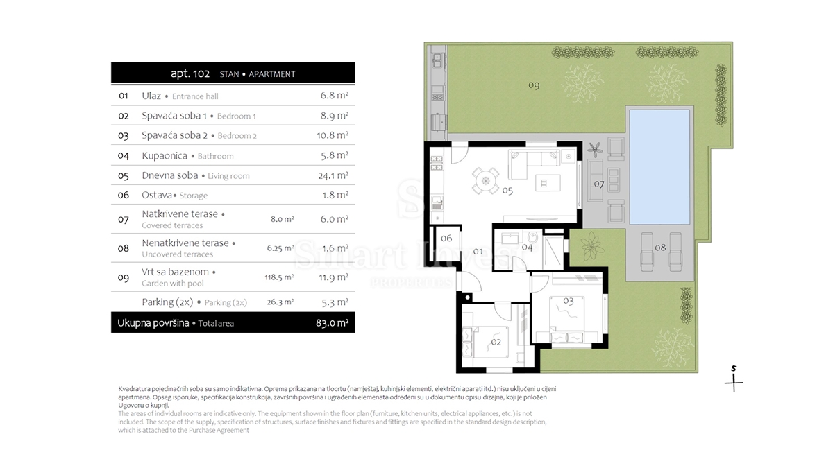 ISTRIA - PREMANTURA, appartamento trilocale con giardino e piscina, in un nuovo edificio