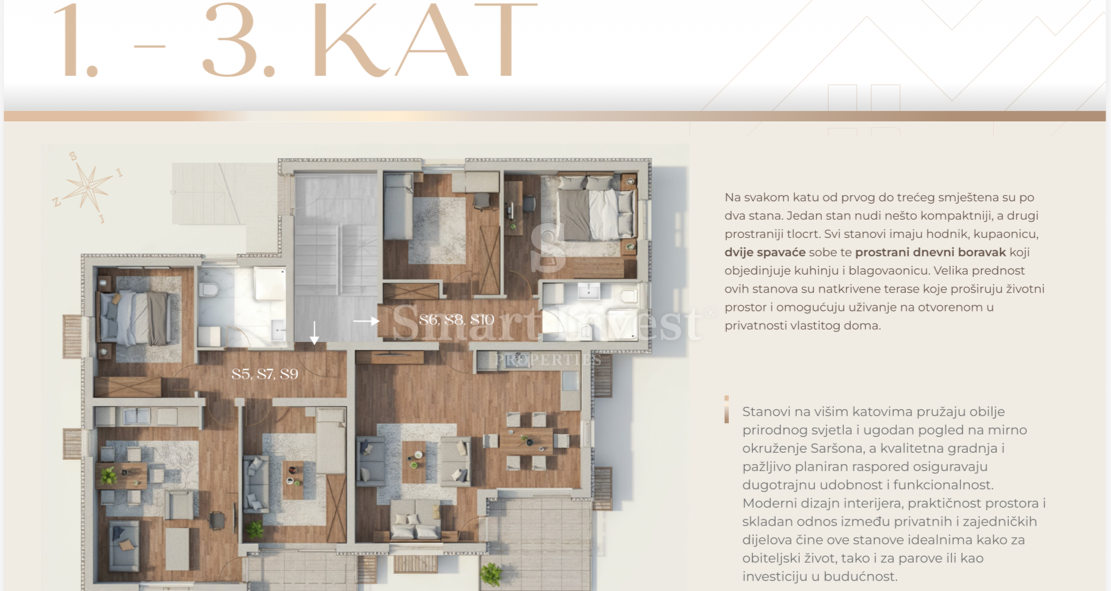 Appartamento Saršoni, Viškovo, 65,63m2