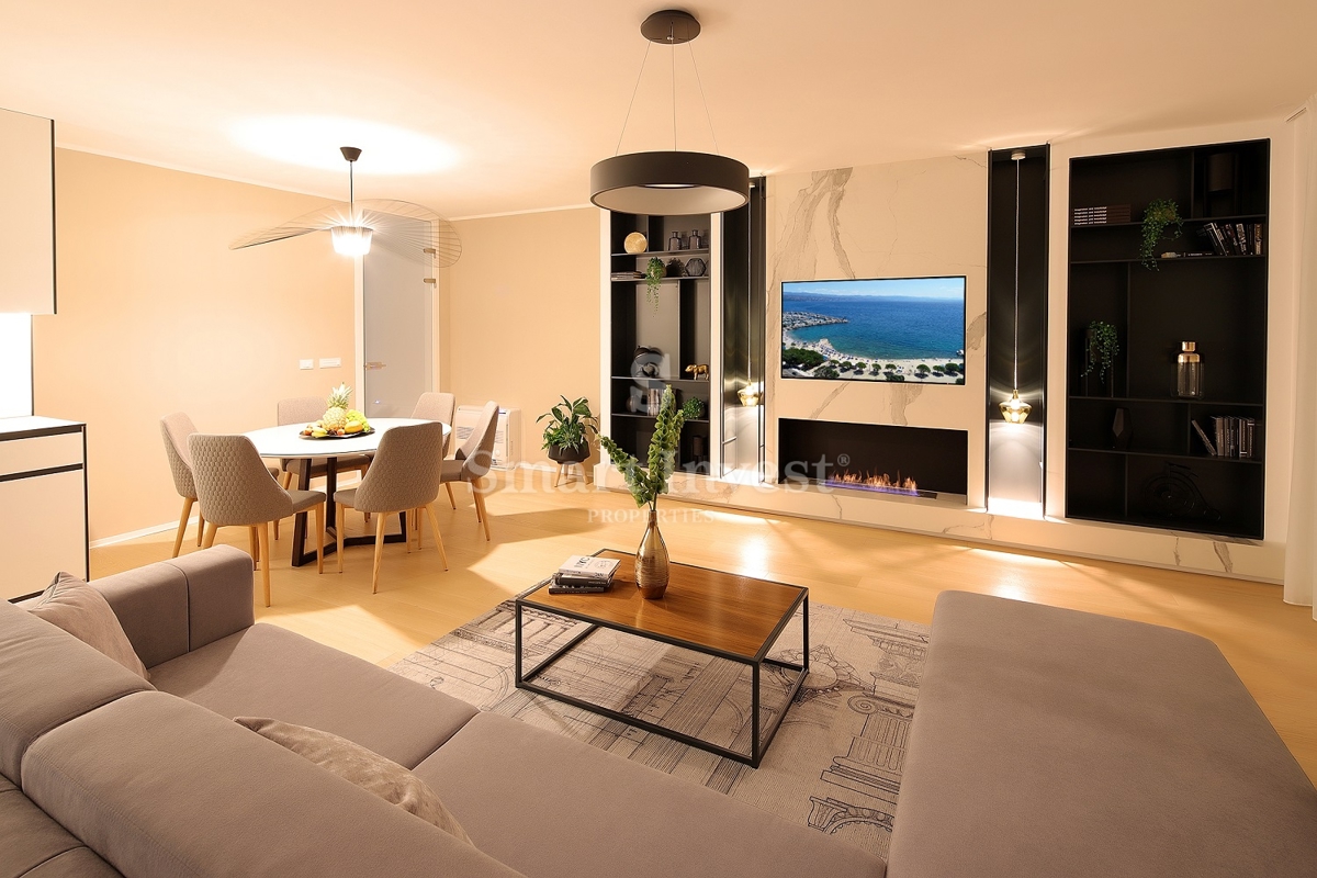 IČIĆI, lussuoso appartamento in un nuovo edificio con piscina, a 100 m dal mare